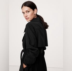 NWT Banana Republic Drapey Trench Coat Black Small